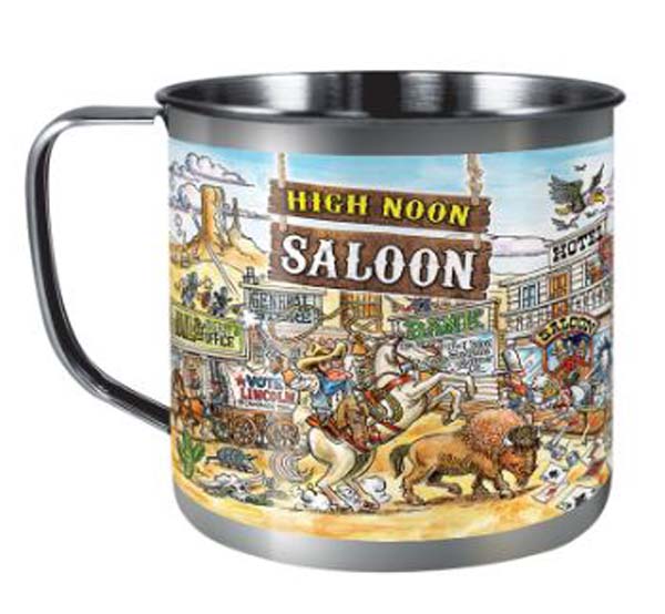 Stainless Steel Mug 32oz High Noon Saloon Design 80/cs